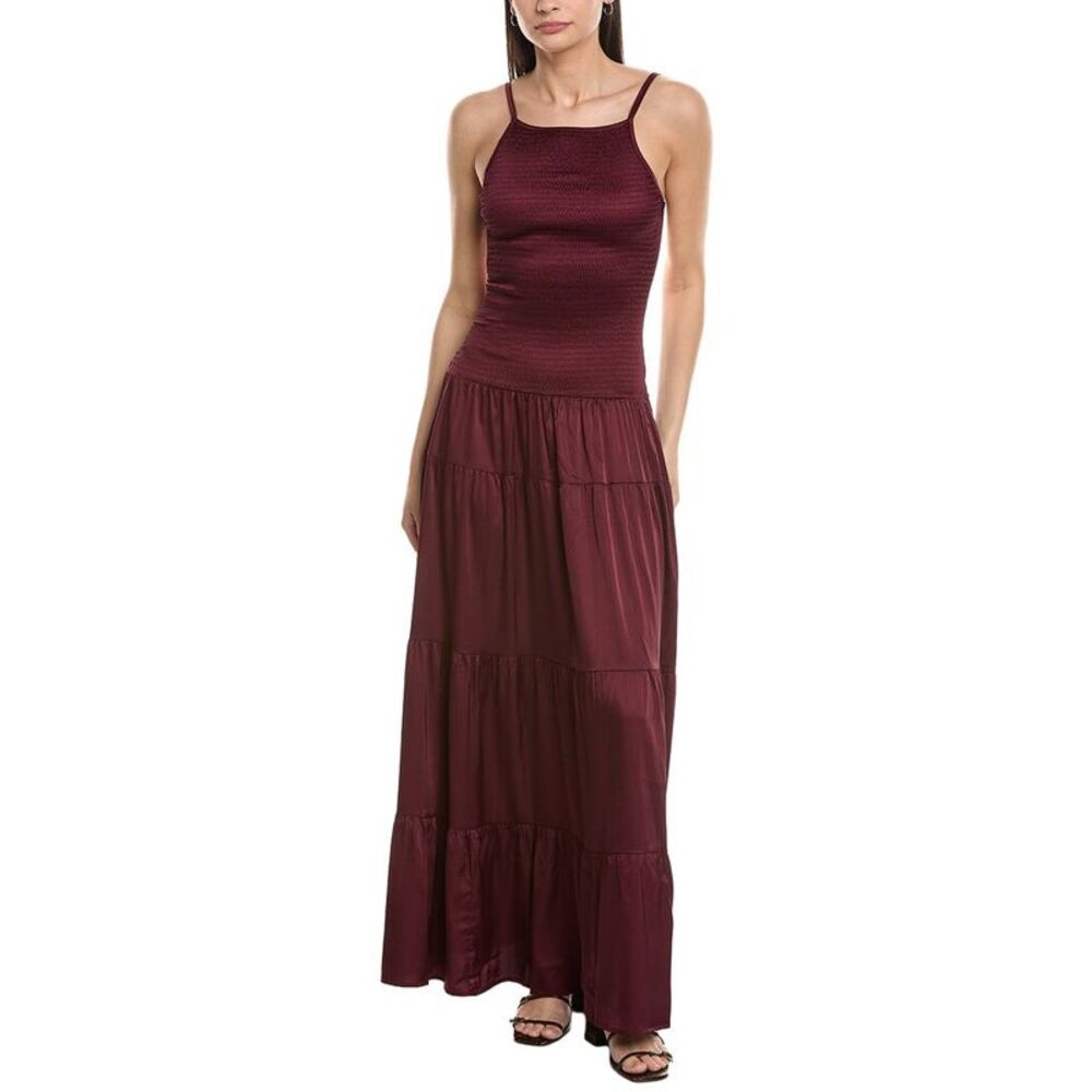 Weworewhat Womens Smocked Maxi Dress, Purple